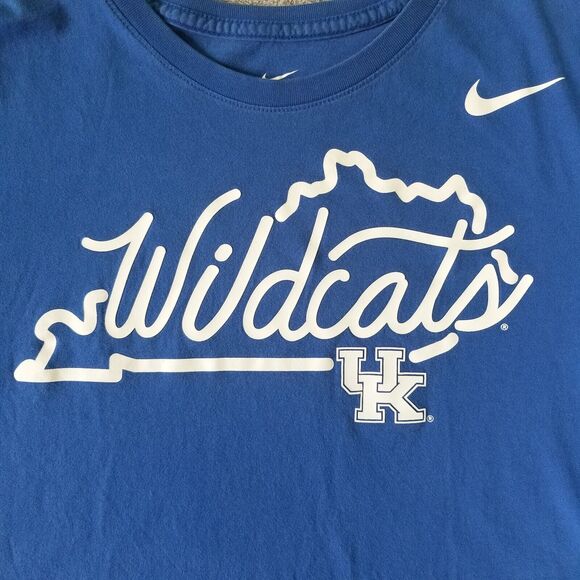 Kentucky Wildcats Tshirt Unisex Blue Size Medium The Nike Tee Script Logo - Picture 2 of 10